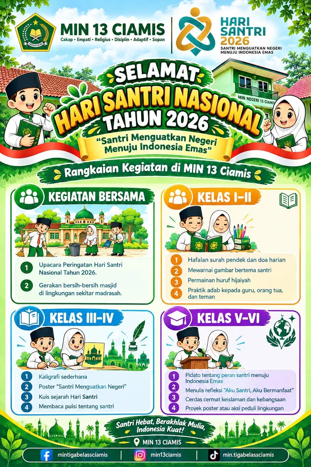 MIN 13 Ciamis Siapkan Rangkaian Kegiatan Menyambut Hari Santri Nasional 2026